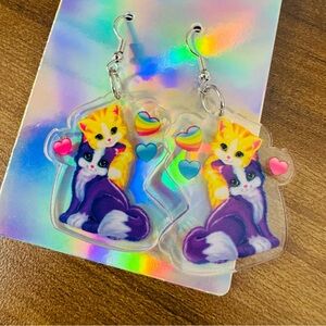 Lisa Frank Earrings Y2K 
 Cat Earrings